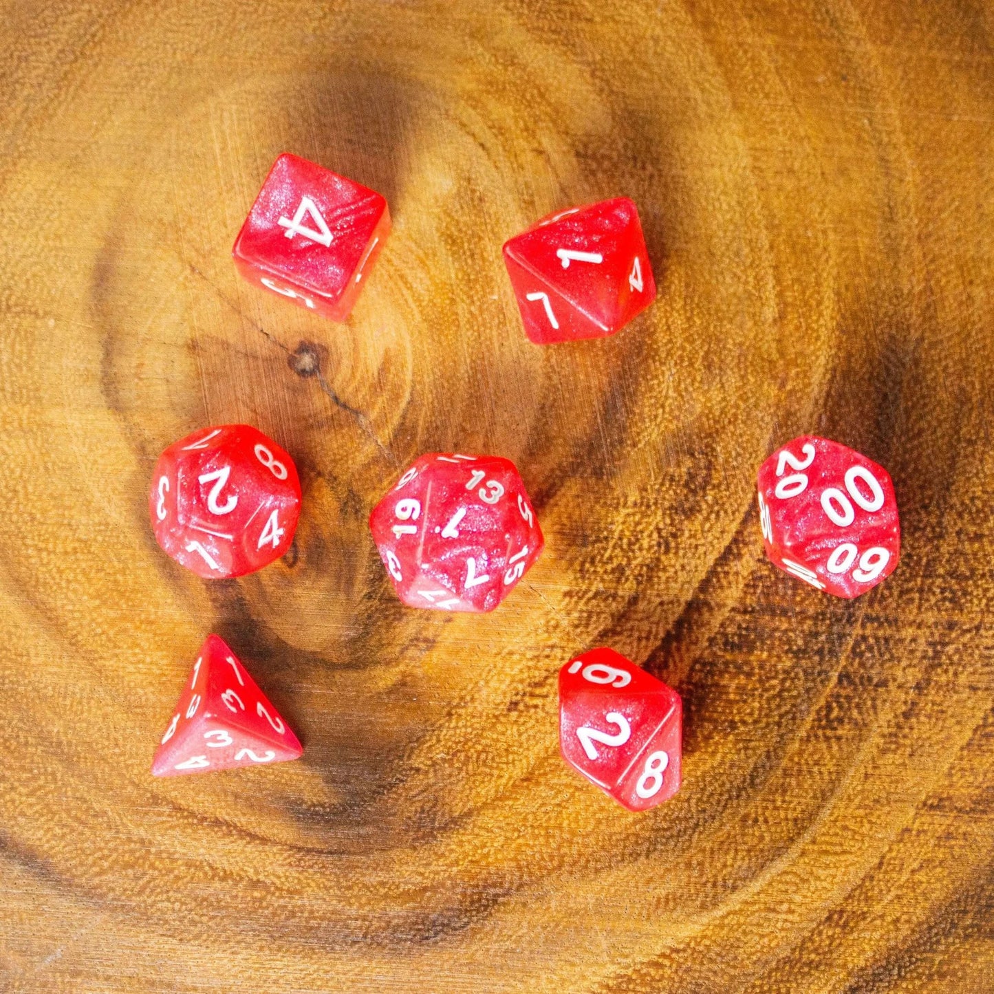 Blush Glitter Dice Set