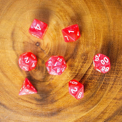 Blush Glitter Dice Set