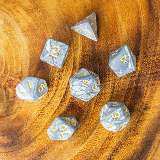 Silver Pearl Dice Set