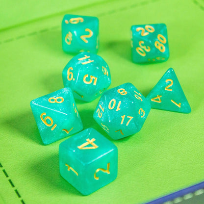Turquoise Shimmer Dice Set