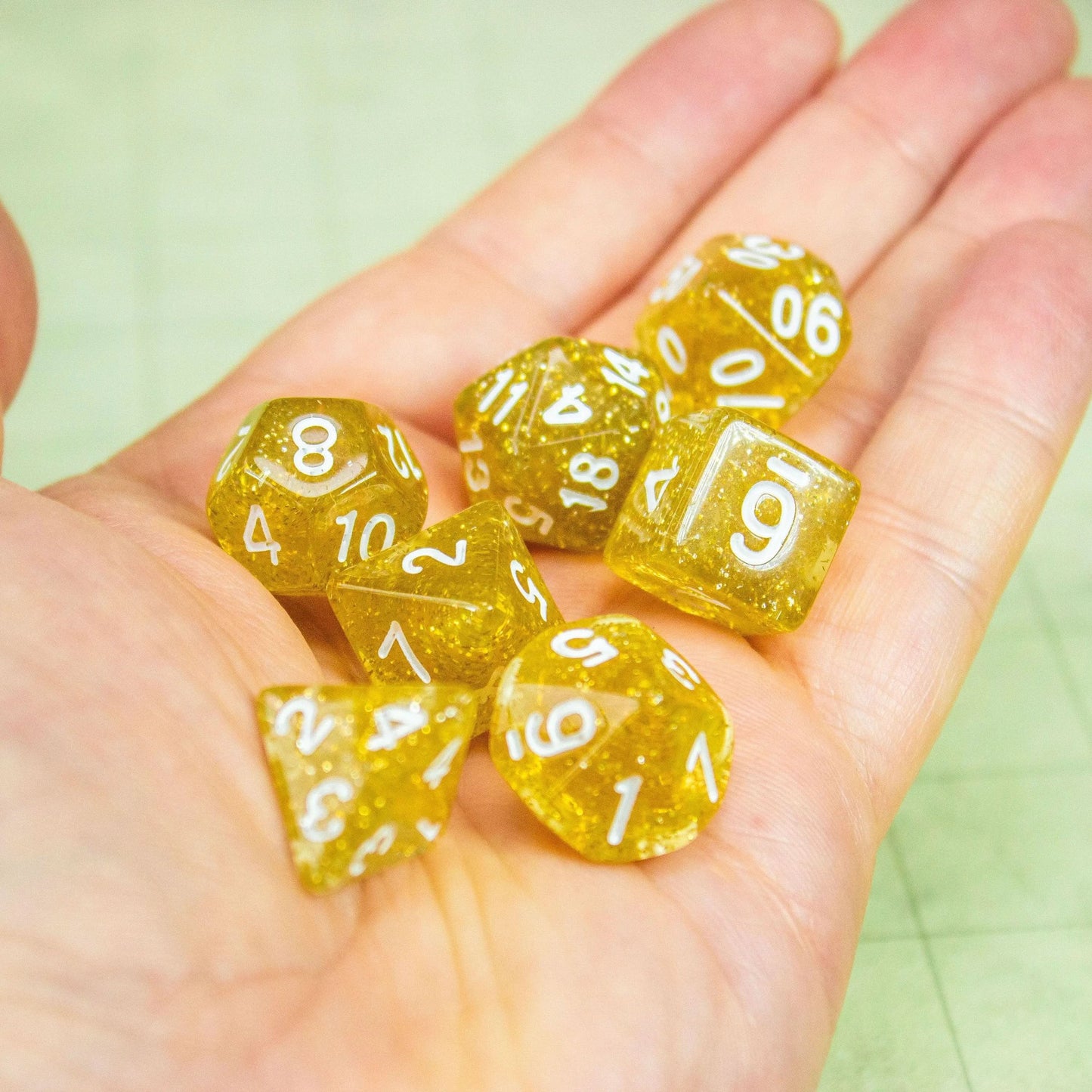 Yellow Shimmer Dice Set