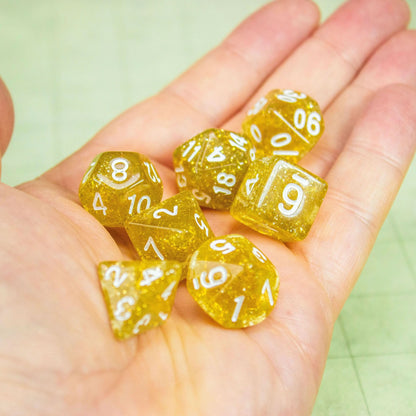Yellow Shimmer Dice Set