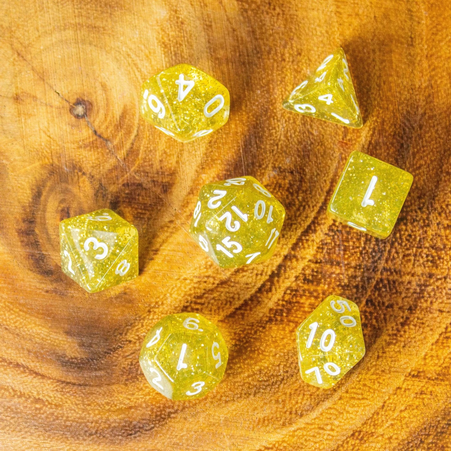 Yellow Shimmer Dice Set