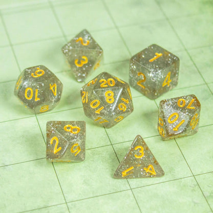 Silver and Gold Glitter Dice Set