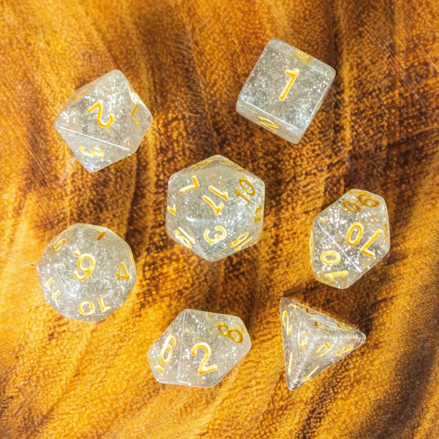 Silver and Gold Glitter Dice Set