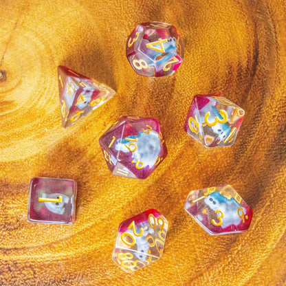 Blue Dinosaurs Filled/inclusion Dice Set