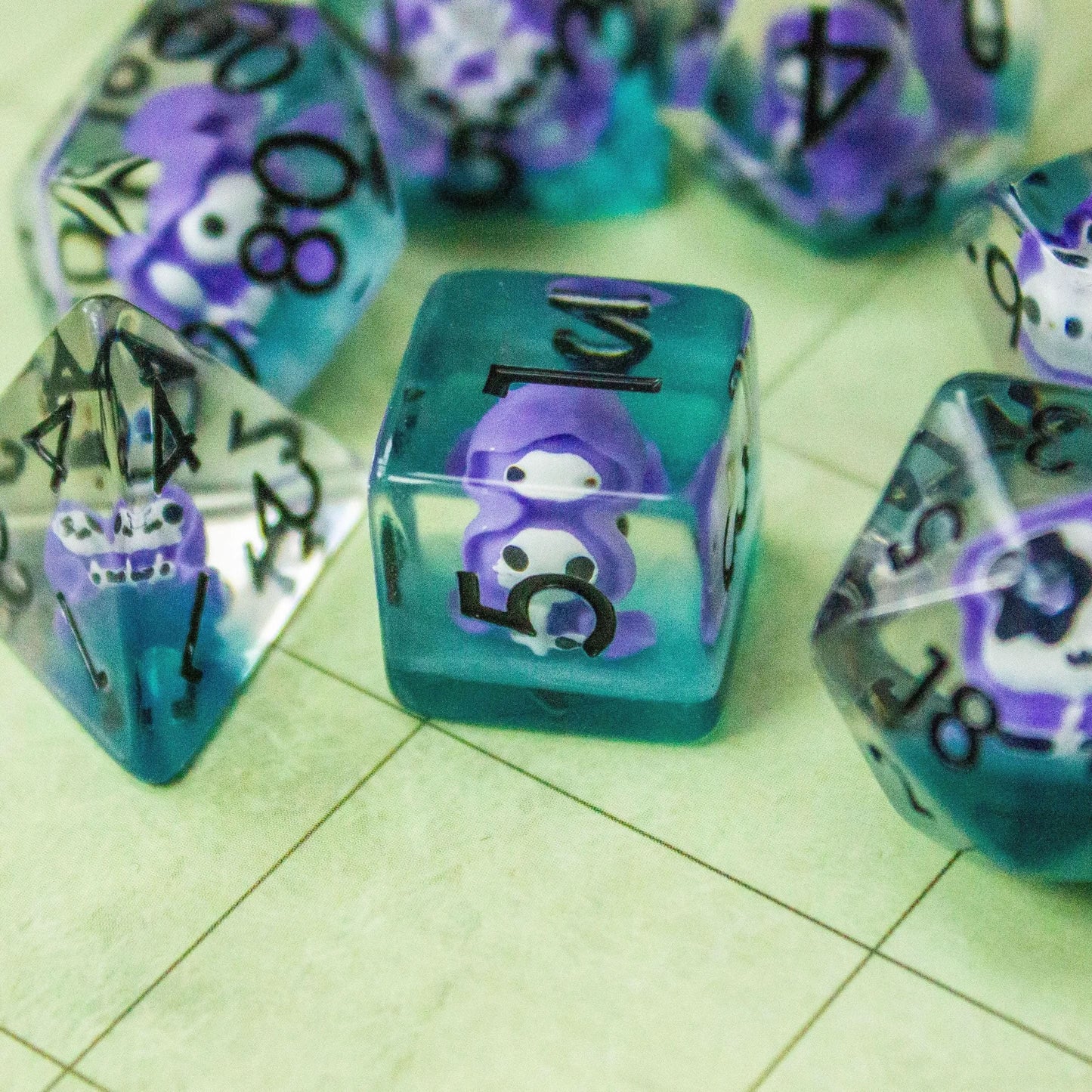 Purple Grim Reaper Dice Set