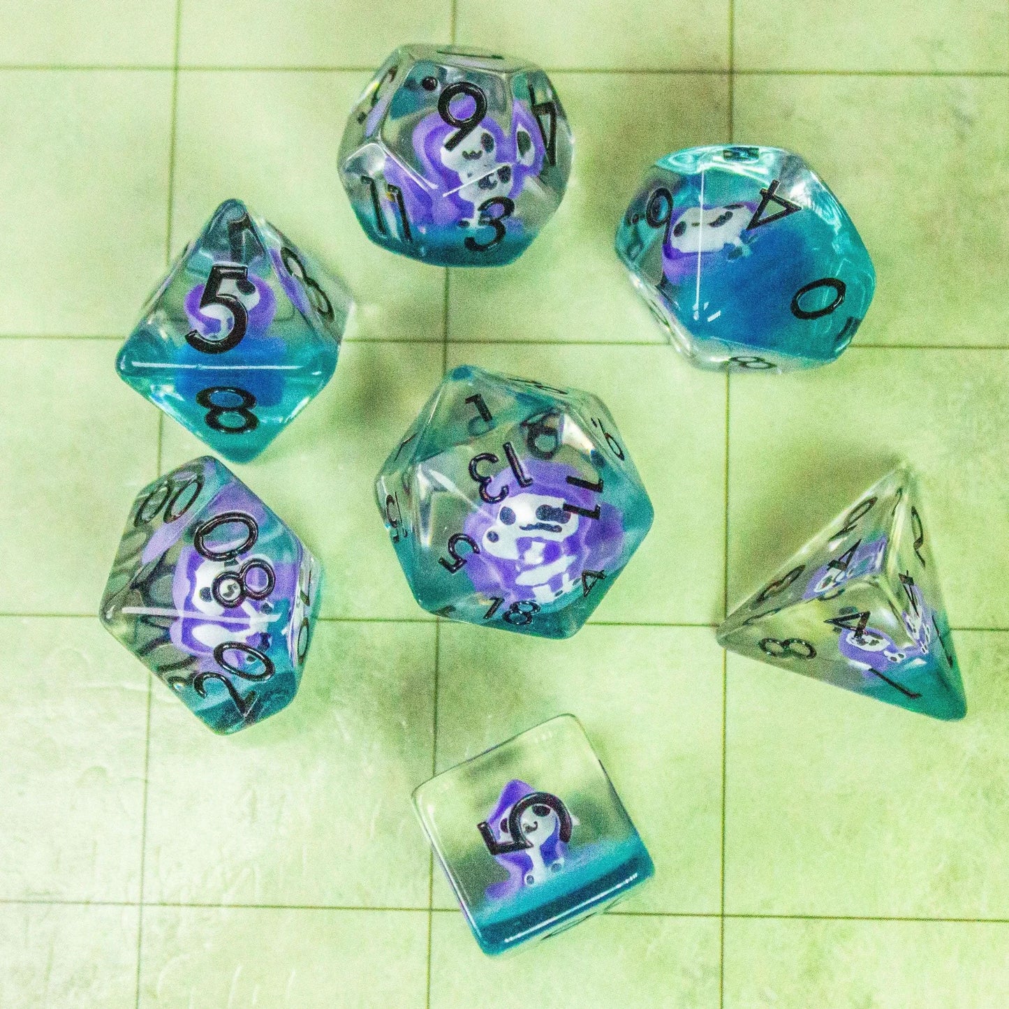 Purple Grim Reaper Dice Set