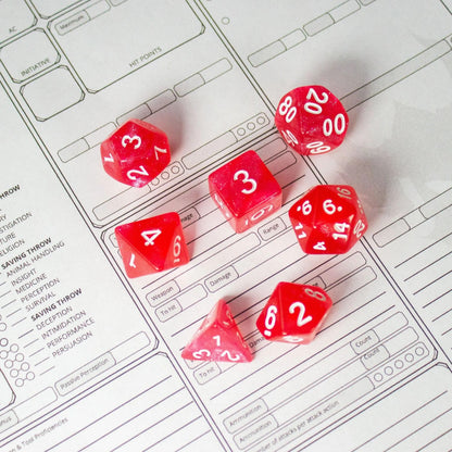 Blush Glitter Dice Set