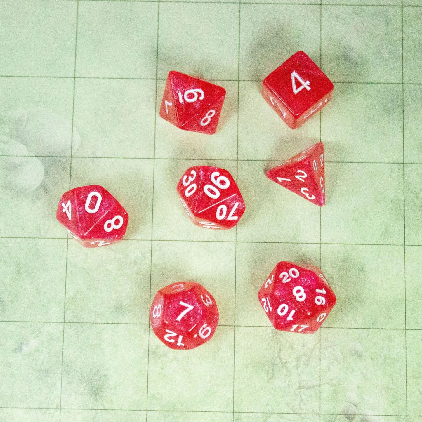 Blush Glitter Dice Set