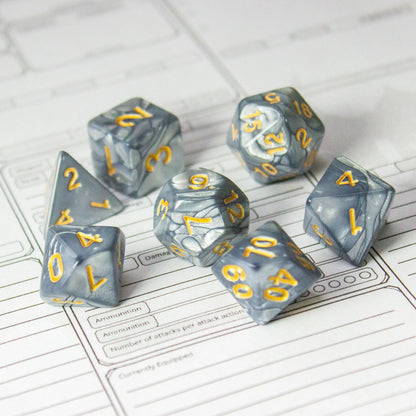 Silver Pearl Dice Set