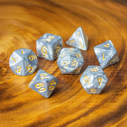 Silver Pearl Dice Set