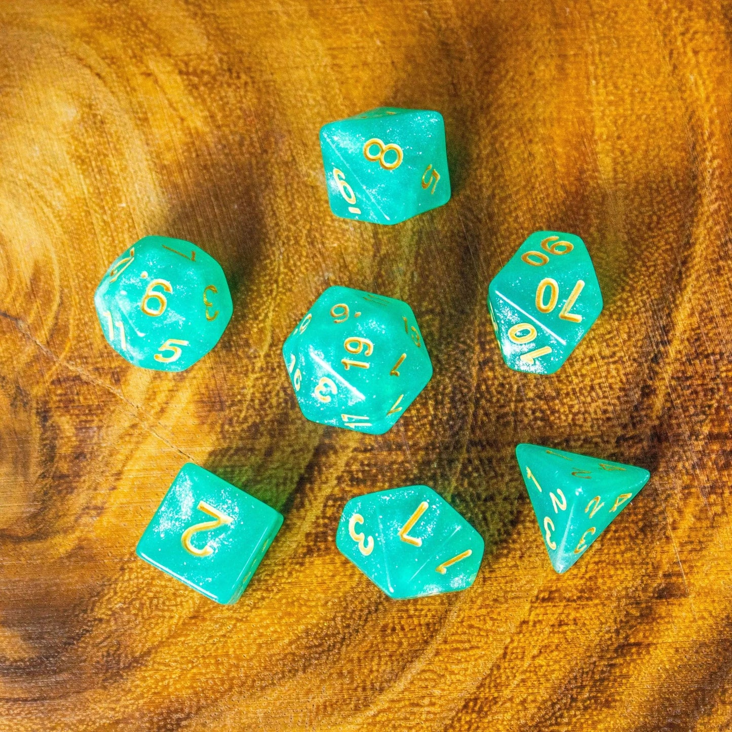 Turquoise Shimmer Dice Set