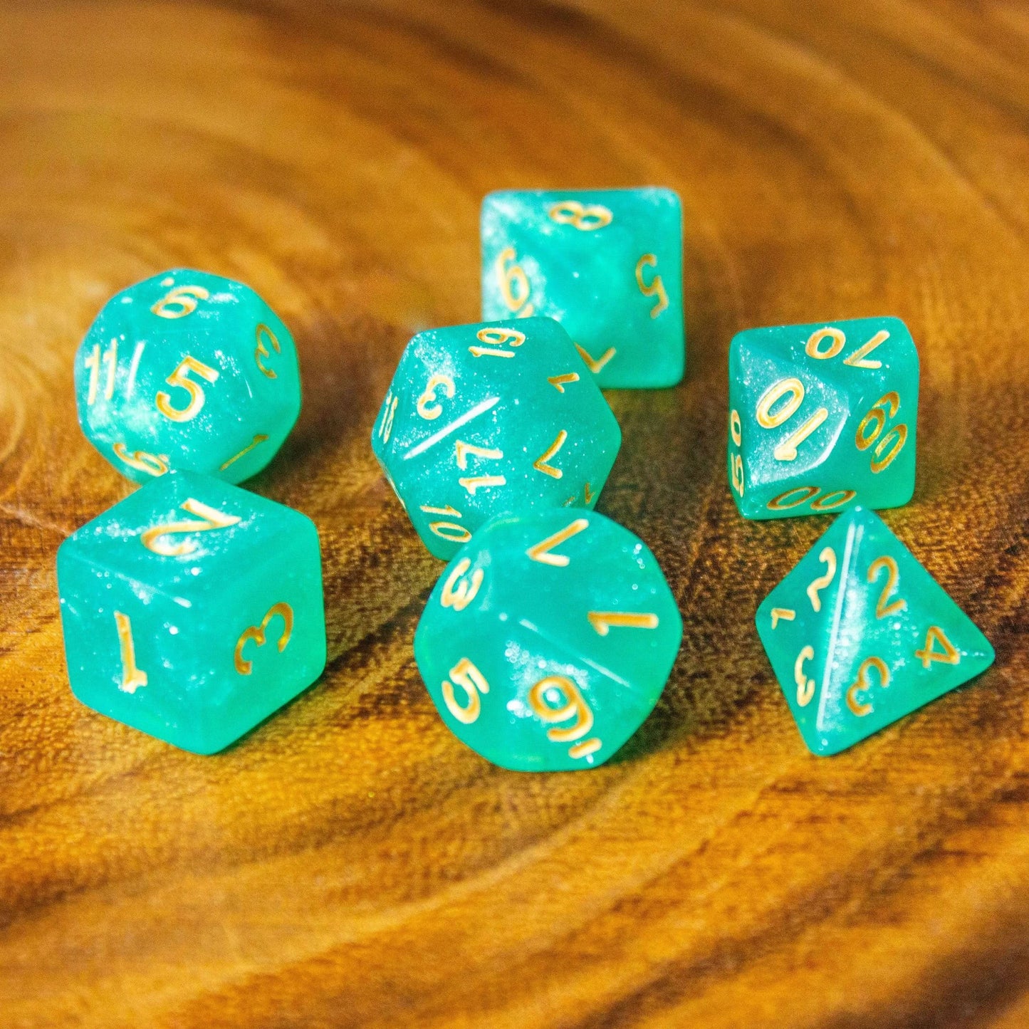 Turquoise Shimmer Dice Set