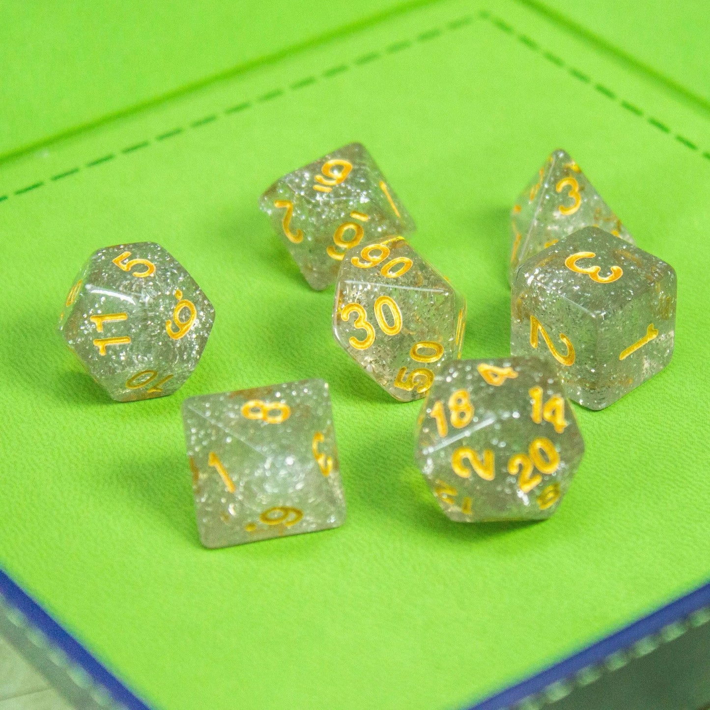 Silver and Gold Glitter Dice Set