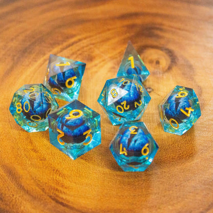 Liquid Core Blue Snake Eye Dice