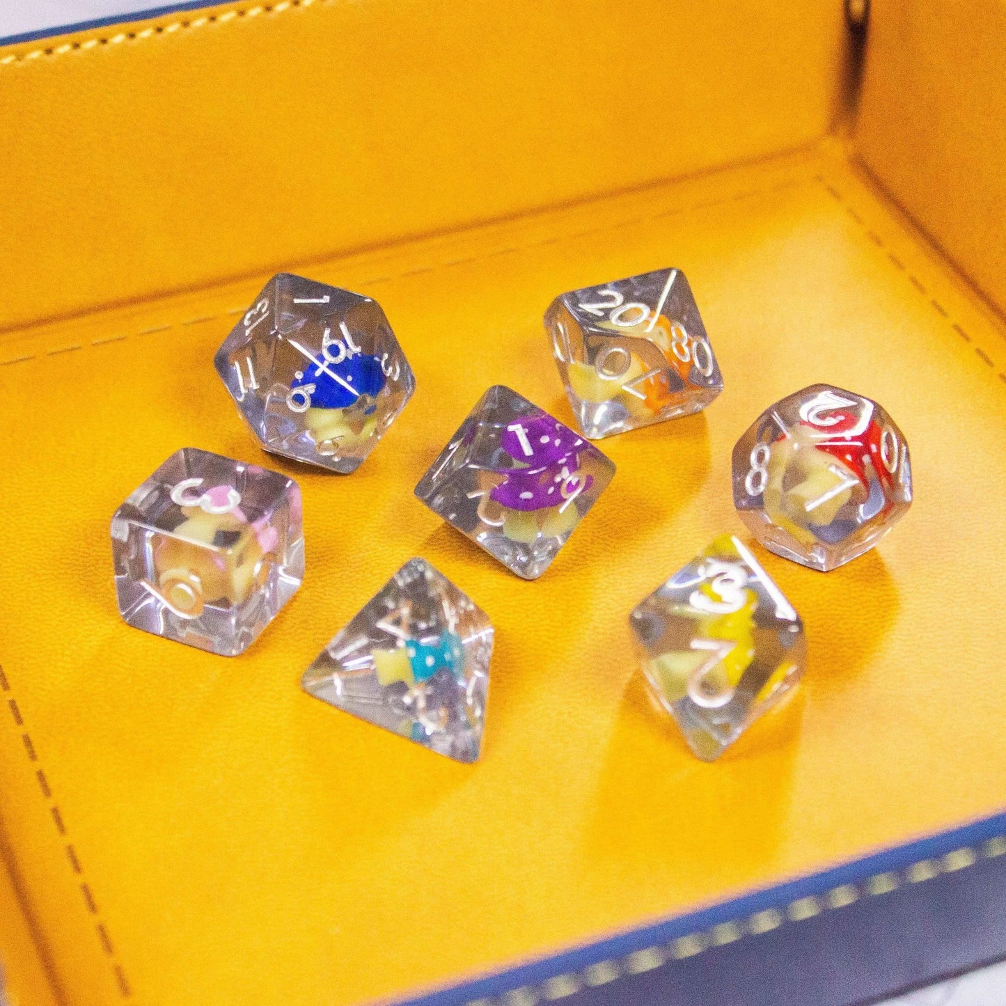 Multi-coloured Mushroom Dice Set