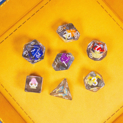 Multi-coloured Mushroom Dice Set