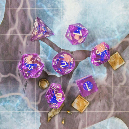 Purple Blue Mushroom Dice Set