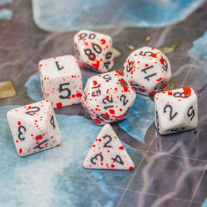 Red Splatter Dice Set