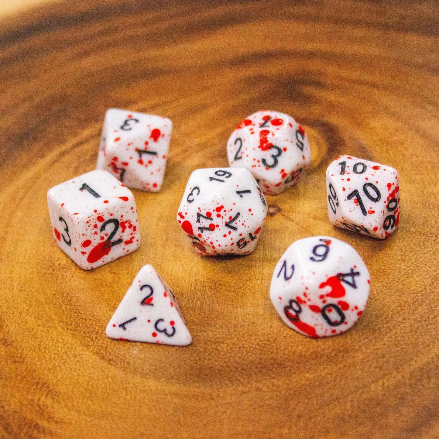 Red Splatter Dice Set