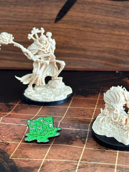 Gelatinous Cube Cat Pin