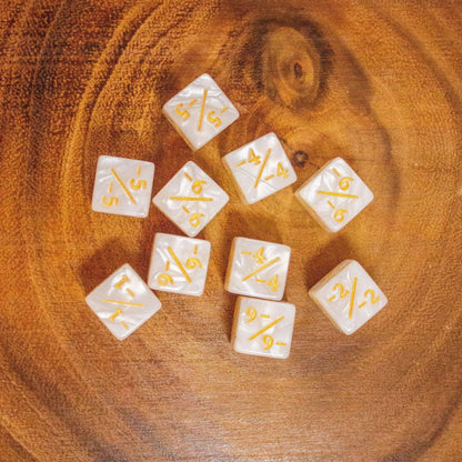 White Marbled Counter Dice