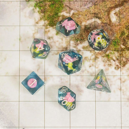 Blue Pink Mushroom Dice Set