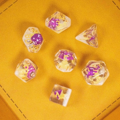 White Purple Mushroom Dice Set