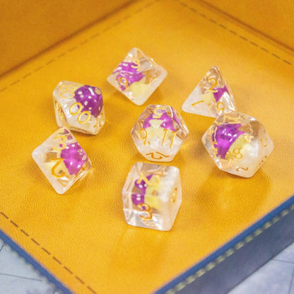 White Purple Mushroom Dice Set