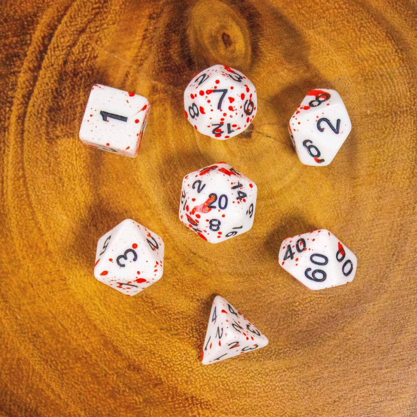 Red Splatter Dice Set