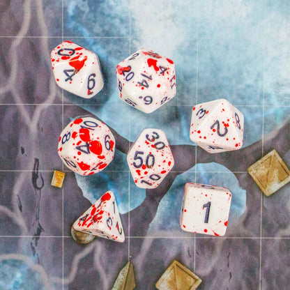 Red Splatter Dice Set