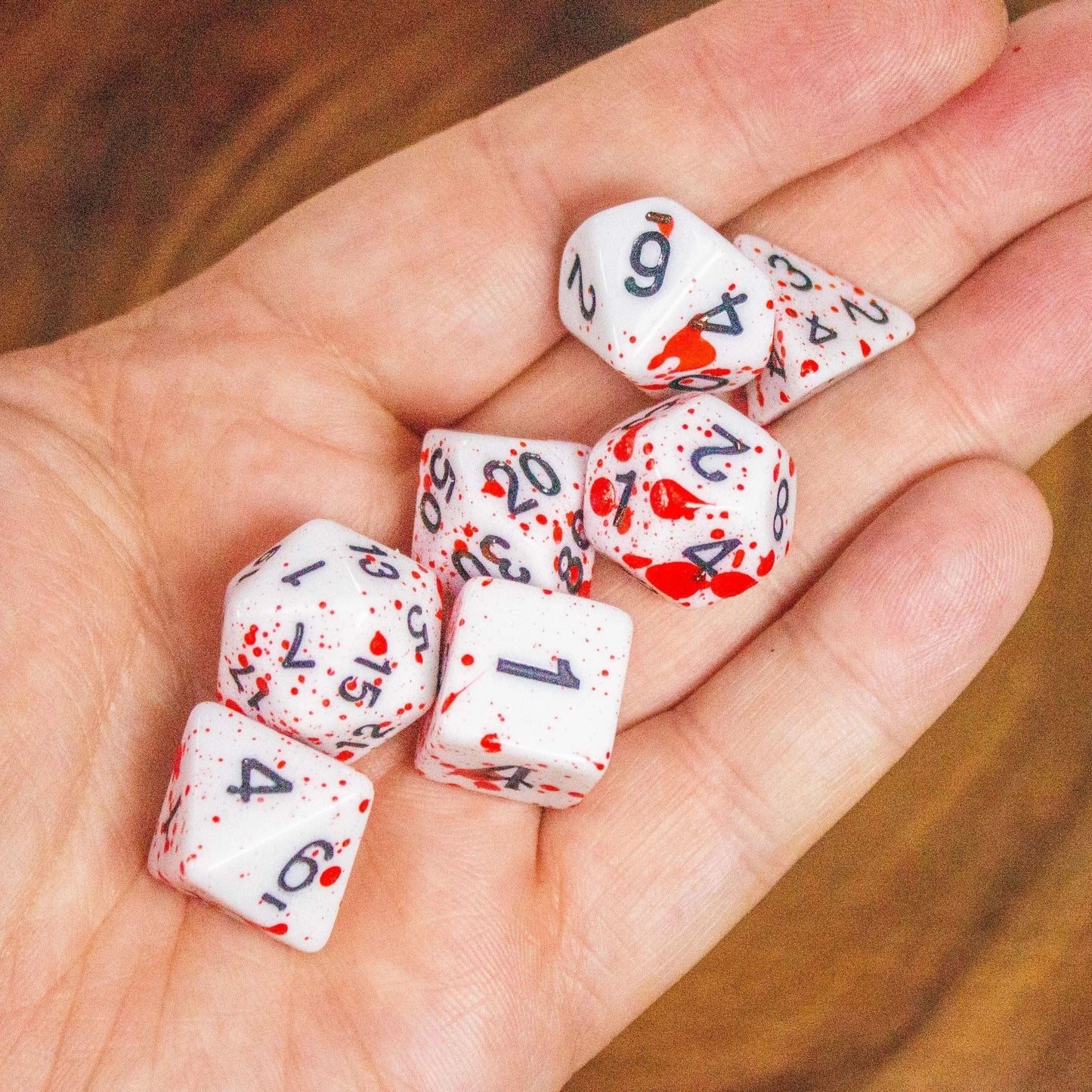 Red Splatter Dice Set