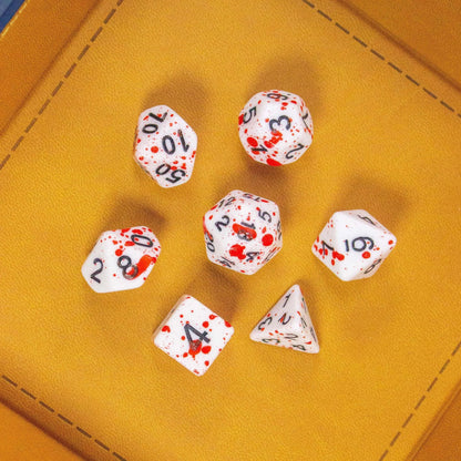 Red Splatter Dice Set