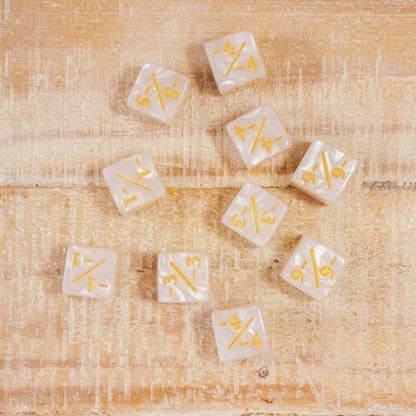 White Marbled Counter Dice
