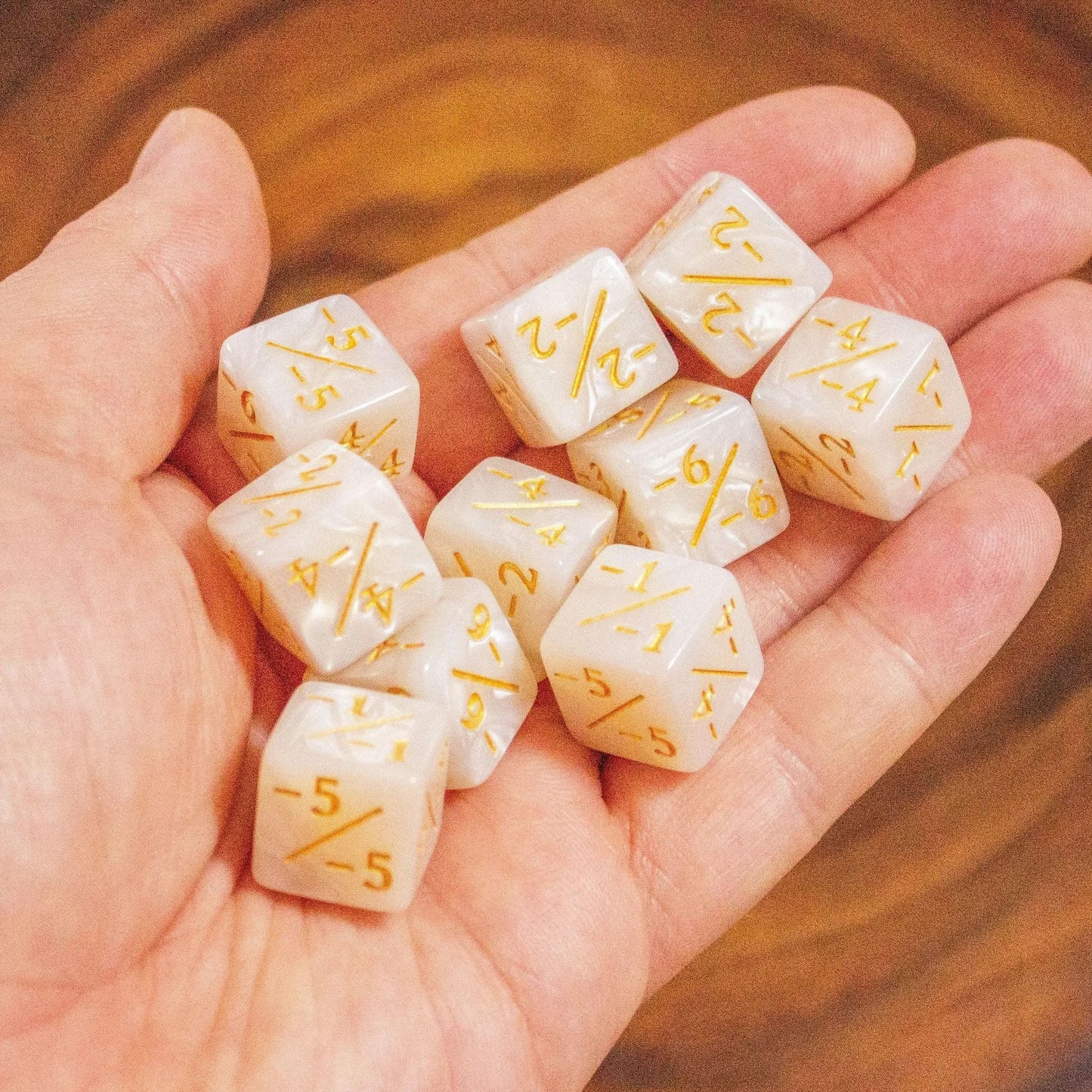 White Marbled Counter Dice