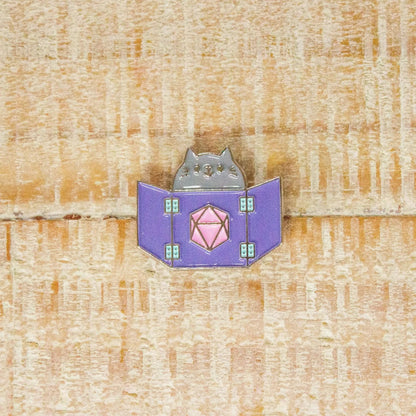 Purple Dungeon Meowster Cat Enamel Pin