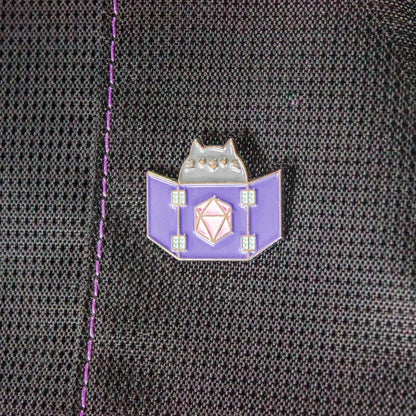 Purple Dungeon Meowster Cat Enamel Pin