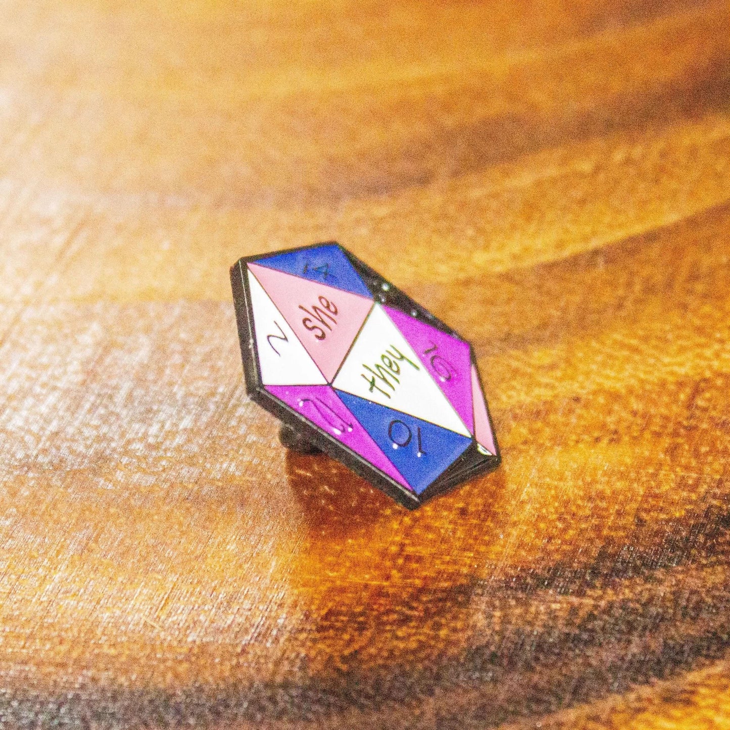 She/They D20 Pronoun Pin