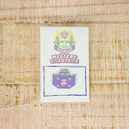 Purple Dungeon Meowster Cat Enamel Pin