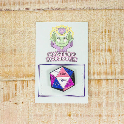 She/They D20 Pronoun Pin