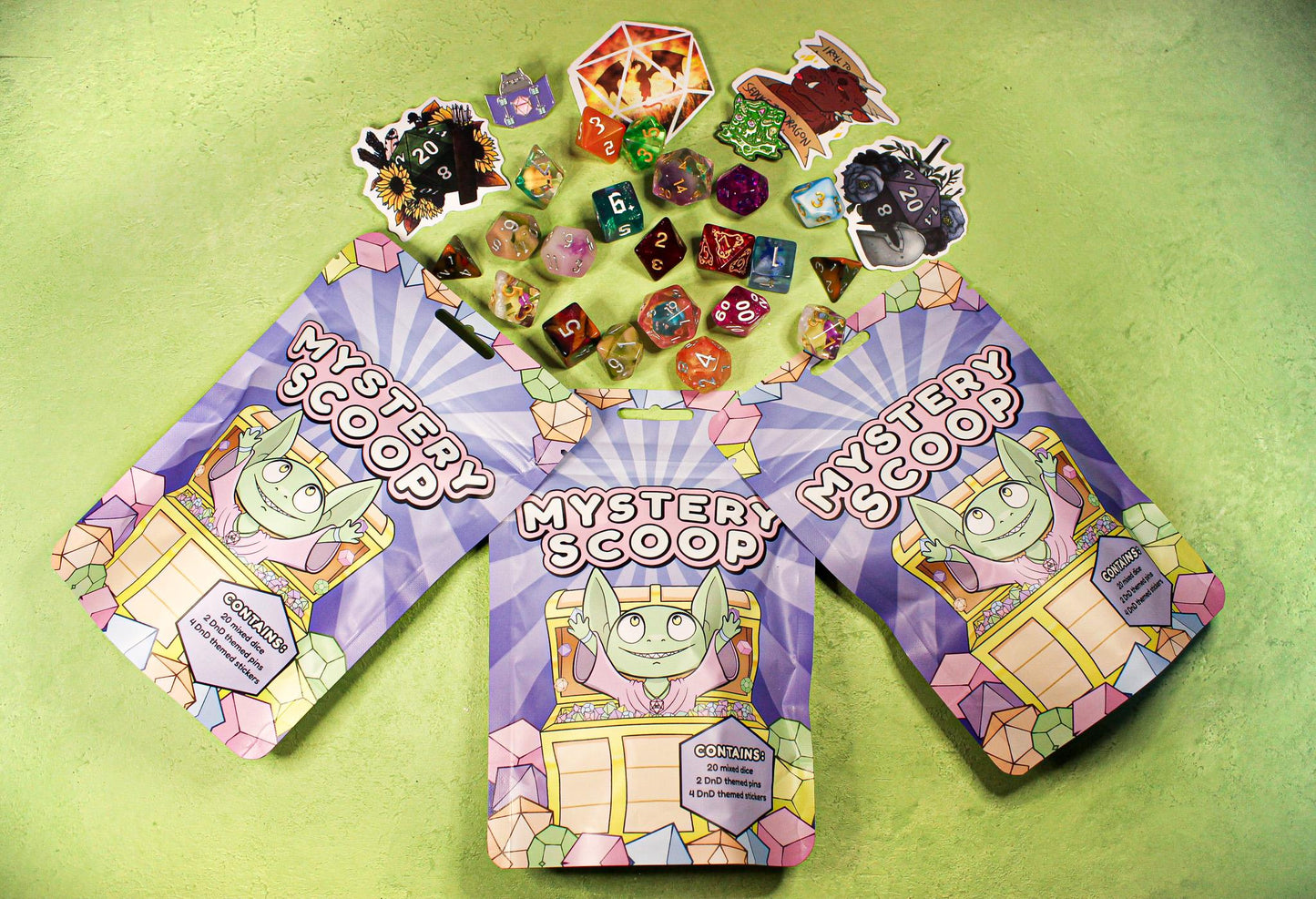 Mystery dice chest scoops