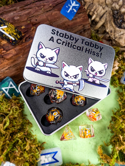 Stabby Tabby - Cat Dice Tin
