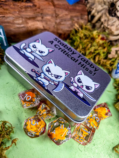 Stabby Tabby - Cat Dice Tin