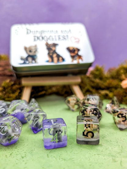 Dungeons and Doggies Dice Tin