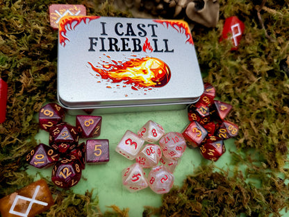Fireball Dice Set and Tin