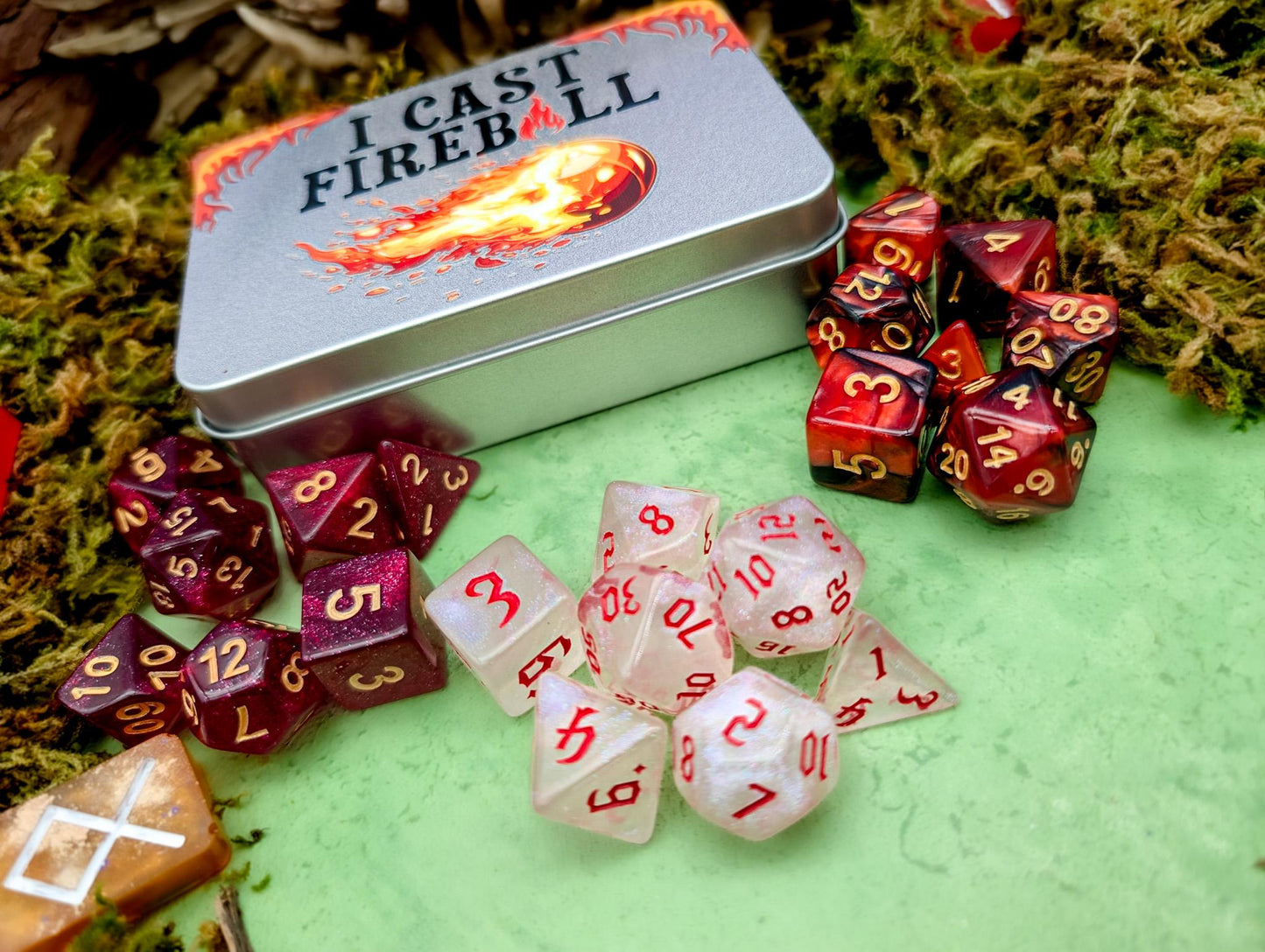 Fireball Dice Set and Tin
