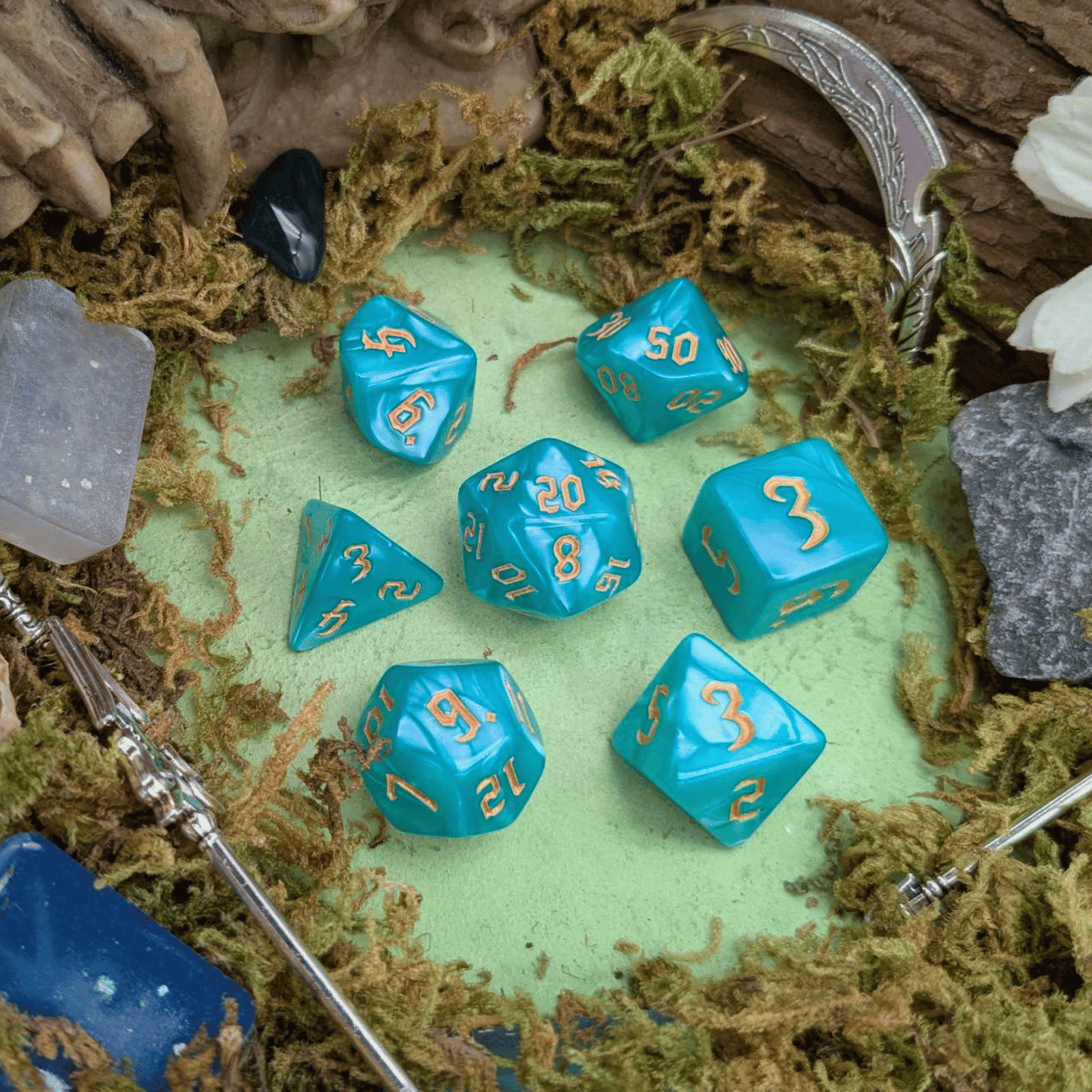 Turquoise Mist Dice Set