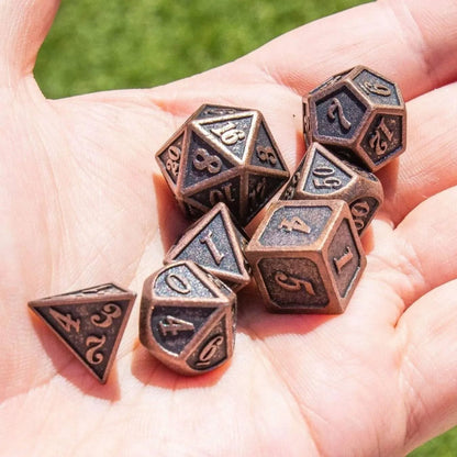 Full Bronze Metal Dice Set