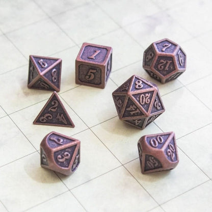 Full Bronze Metal Dice Set
